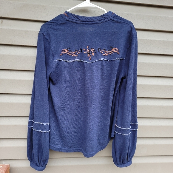 Free People Sundance Embroidered Henley Top - Picture 5 of 8